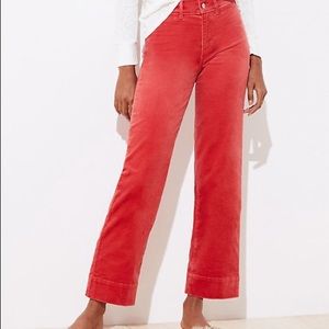 LOFT Plus Velvet High Waist Slim Wide Leg Pants